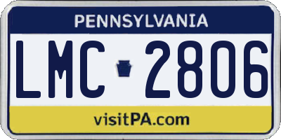 PA license plate LMC2806