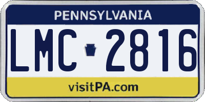 PA license plate LMC2816