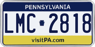 PA license plate LMC2818