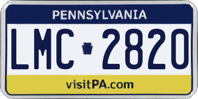 PA license plate LMC2820