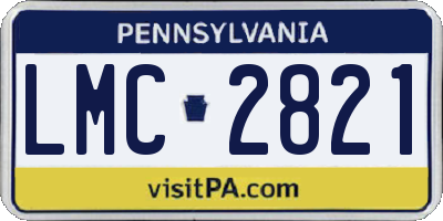 PA license plate LMC2821