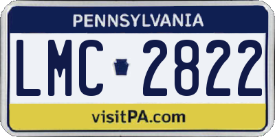PA license plate LMC2822