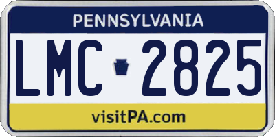 PA license plate LMC2825