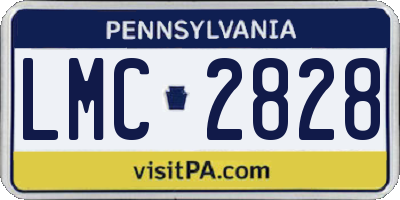 PA license plate LMC2828