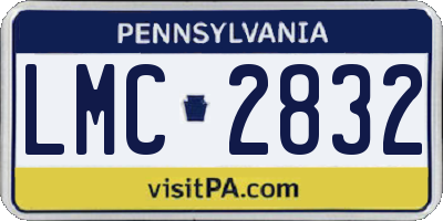 PA license plate LMC2832