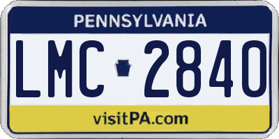 PA license plate LMC2840