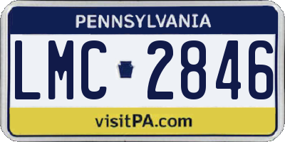 PA license plate LMC2846