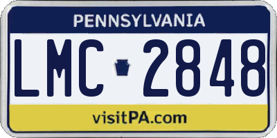PA license plate LMC2848
