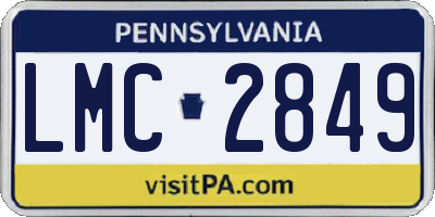 PA license plate LMC2849