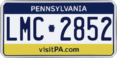 PA license plate LMC2852