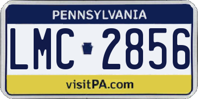 PA license plate LMC2856