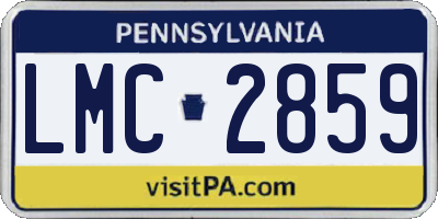 PA license plate LMC2859