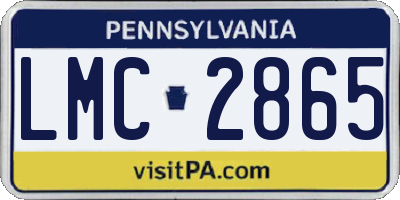 PA license plate LMC2865
