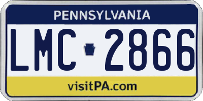 PA license plate LMC2866