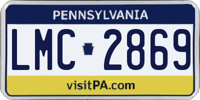 PA license plate LMC2869