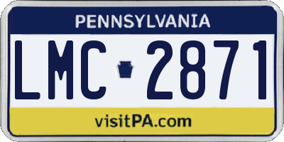 PA license plate LMC2871