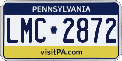 PA license plate LMC2872