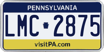 PA license plate LMC2875