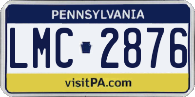 PA license plate LMC2876