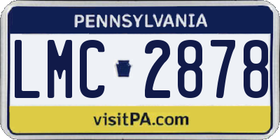 PA license plate LMC2878
