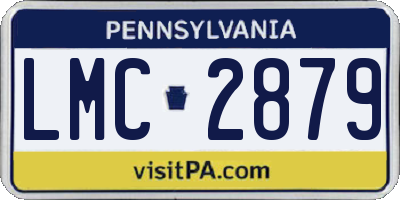 PA license plate LMC2879
