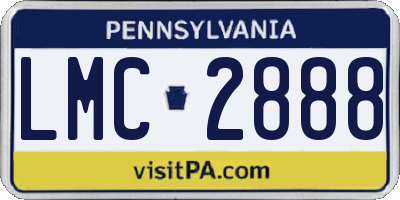 PA license plate LMC2888
