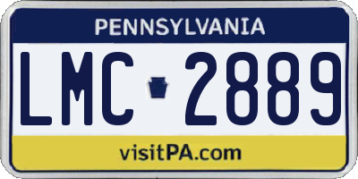 PA license plate LMC2889
