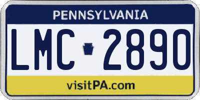 PA license plate LMC2890