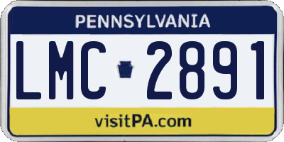 PA license plate LMC2891