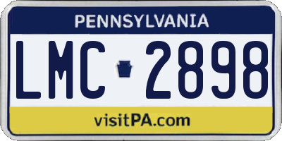 PA license plate LMC2898