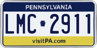 PA license plate LMC2911