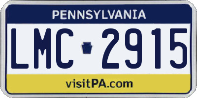 PA license plate LMC2915
