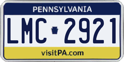 PA license plate LMC2921