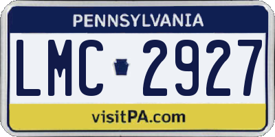 PA license plate LMC2927
