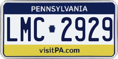 PA license plate LMC2929