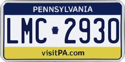 PA license plate LMC2930