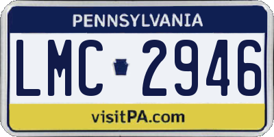 PA license plate LMC2946