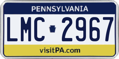 PA license plate LMC2967