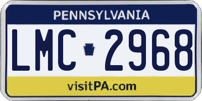 PA license plate LMC2968