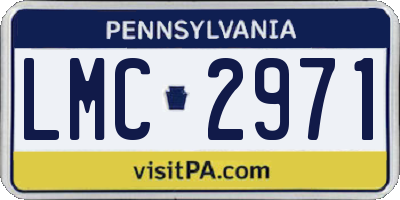 PA license plate LMC2971