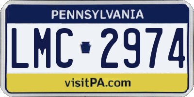 PA license plate LMC2974
