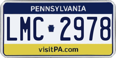 PA license plate LMC2978