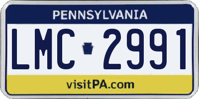 PA license plate LMC2991