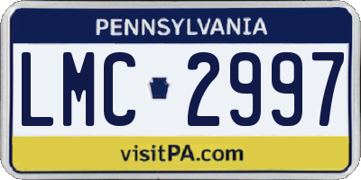 PA license plate LMC2997