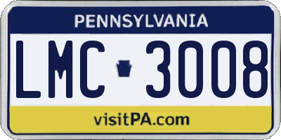 PA license plate LMC3008