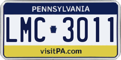 PA license plate LMC3011