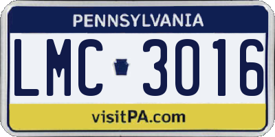PA license plate LMC3016