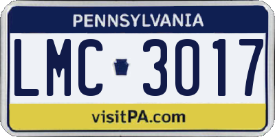 PA license plate LMC3017
