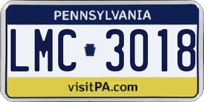 PA license plate LMC3018