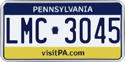 PA license plate LMC3045